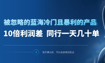 被忽略的蓝海 冷门且暴利的产品，10倍的利润差，同行一天几十单-富翁研习社